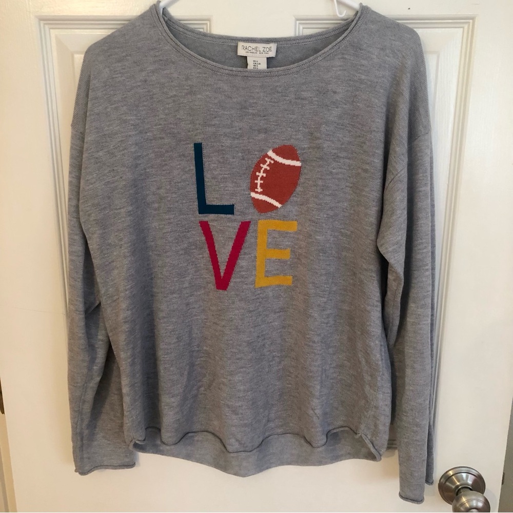RACHEL ZOE LOVE Football cashmere blend light sweater Size L